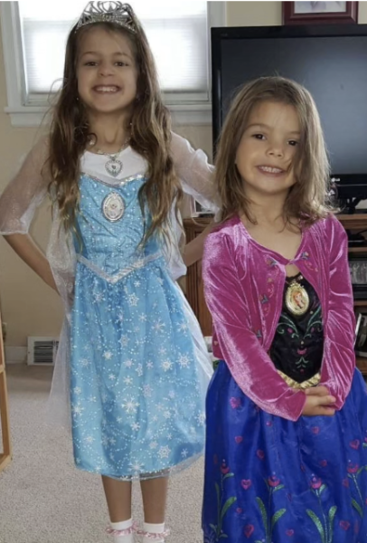 The author and her younger sister dressing up for Halloween (2014)